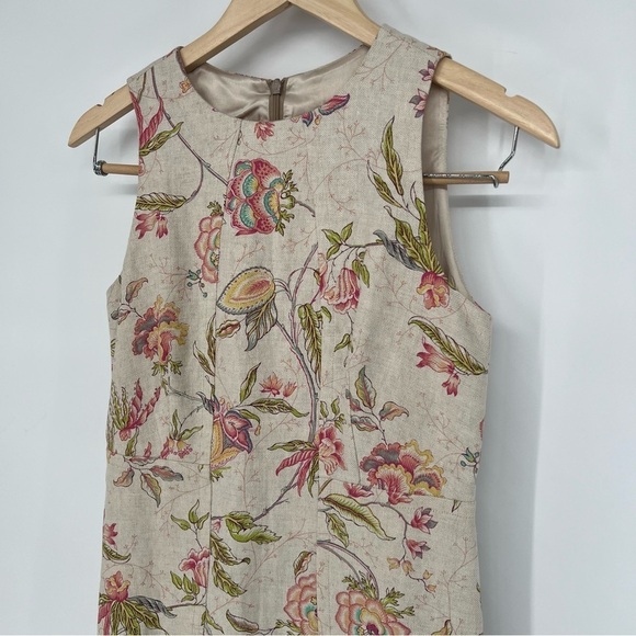 Lalage Beaumont Linen Botanical Floral Print Shift Dress Professional‎ - Picture 2 of 15